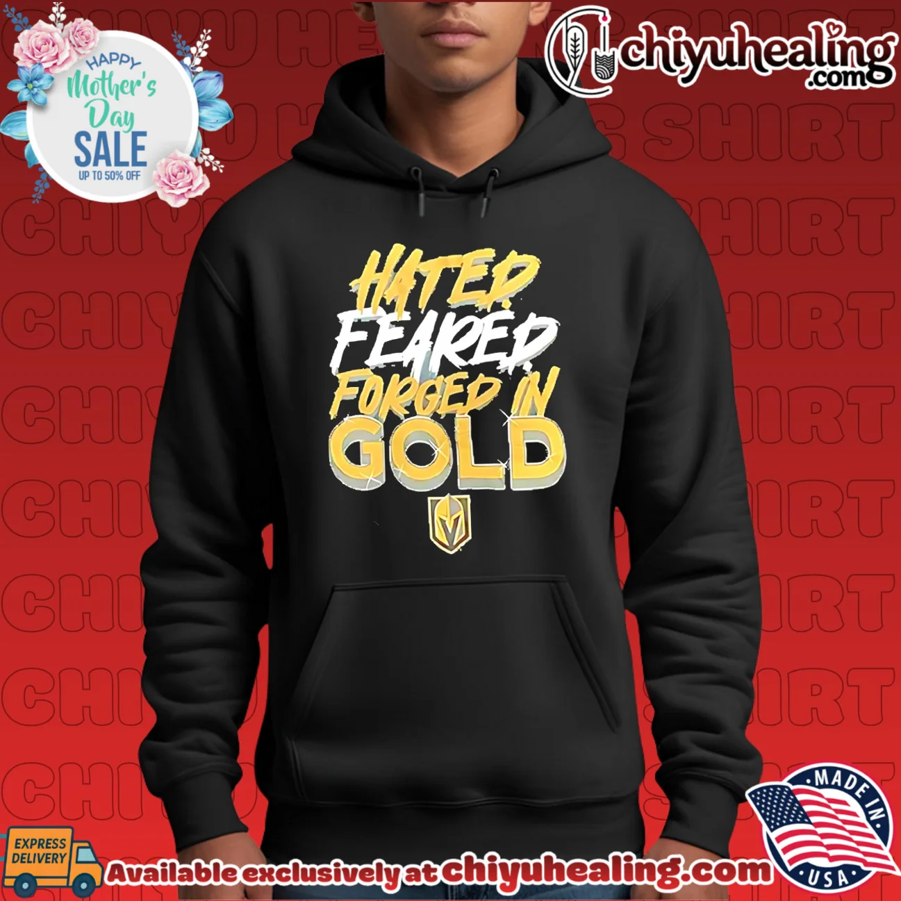 Vegas Golden Knights Hated Feared Forged In Gold limited shirt & hoodie - The Fan Collection Vegas Golden Knights Hated Feared Forged In Gold limited shirt & hoodie - The Fan Collection