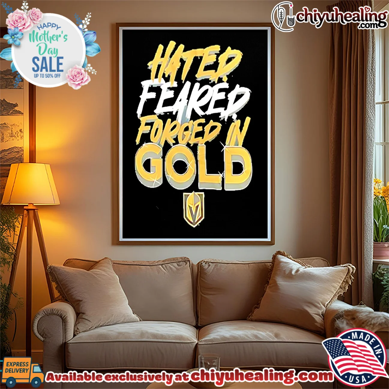 Vegas Golden Knights Hated Feared Forged In Gold limited shirt & hoodie - The Fan Collection Vegas Golden Knights Hated Feared Forged In Gold