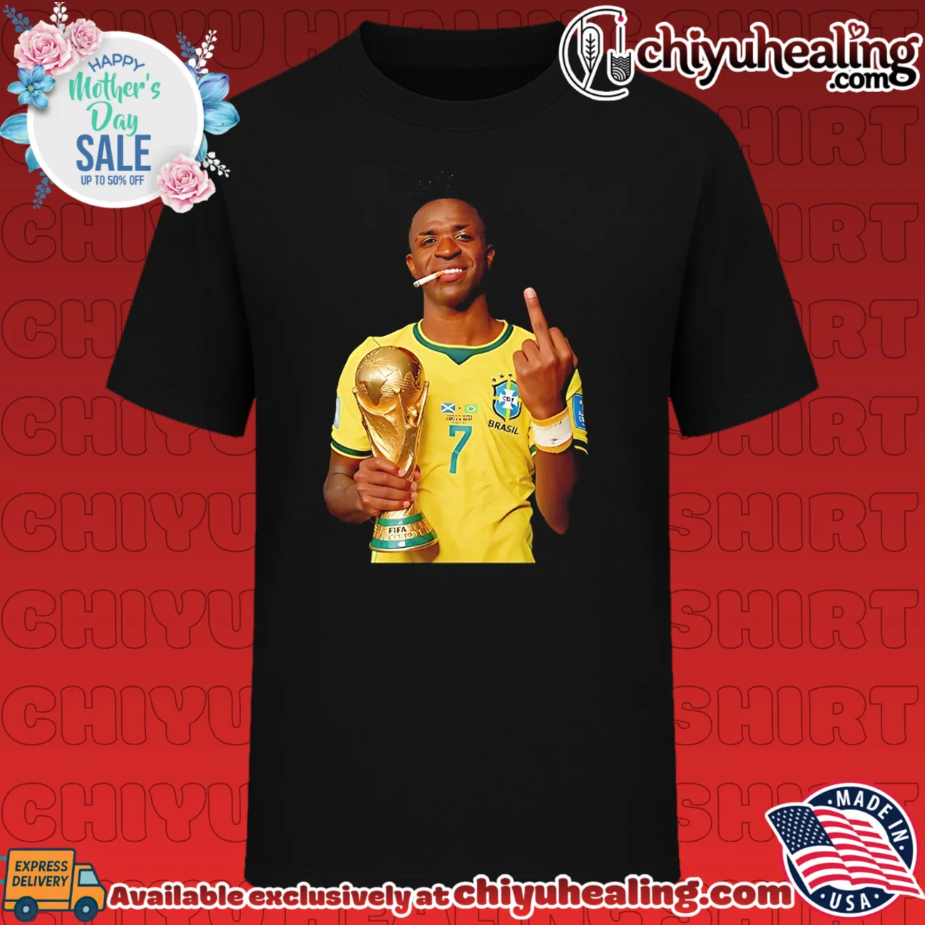 Vinicius Jr smoking middle finger 2026 World Cup shirt & hoodie