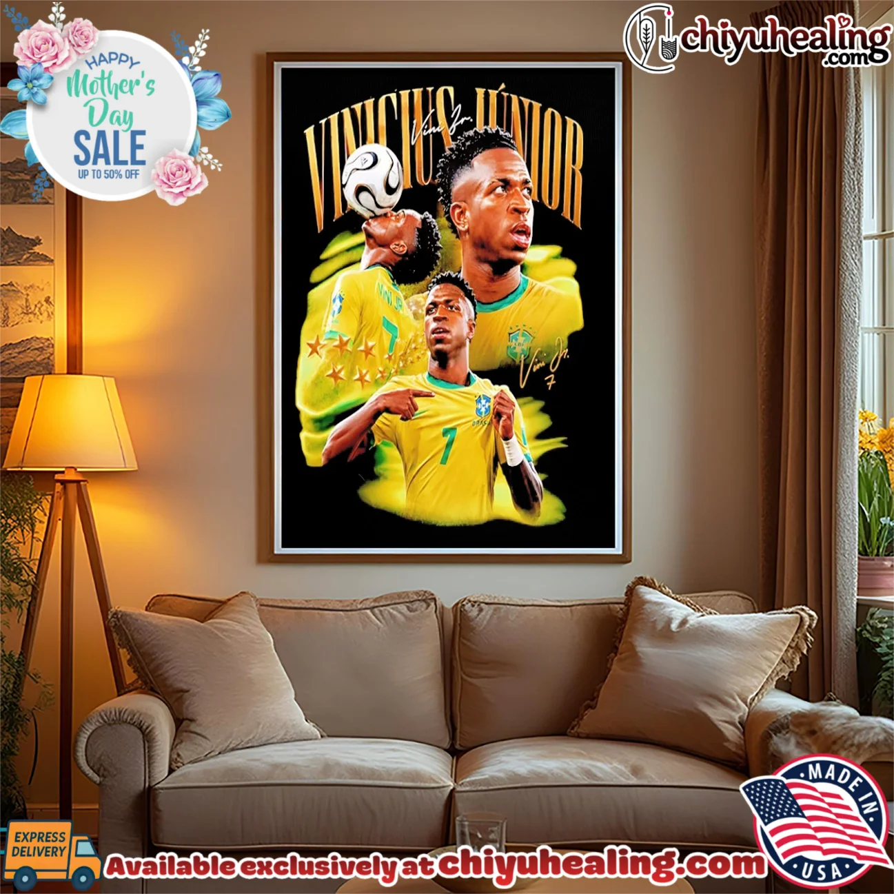 Vinícius Júnior Brazil National Football Team player collage shirt & hoodie Vinícius Júnior Brazil National Football Team player collage shirt & hoodie