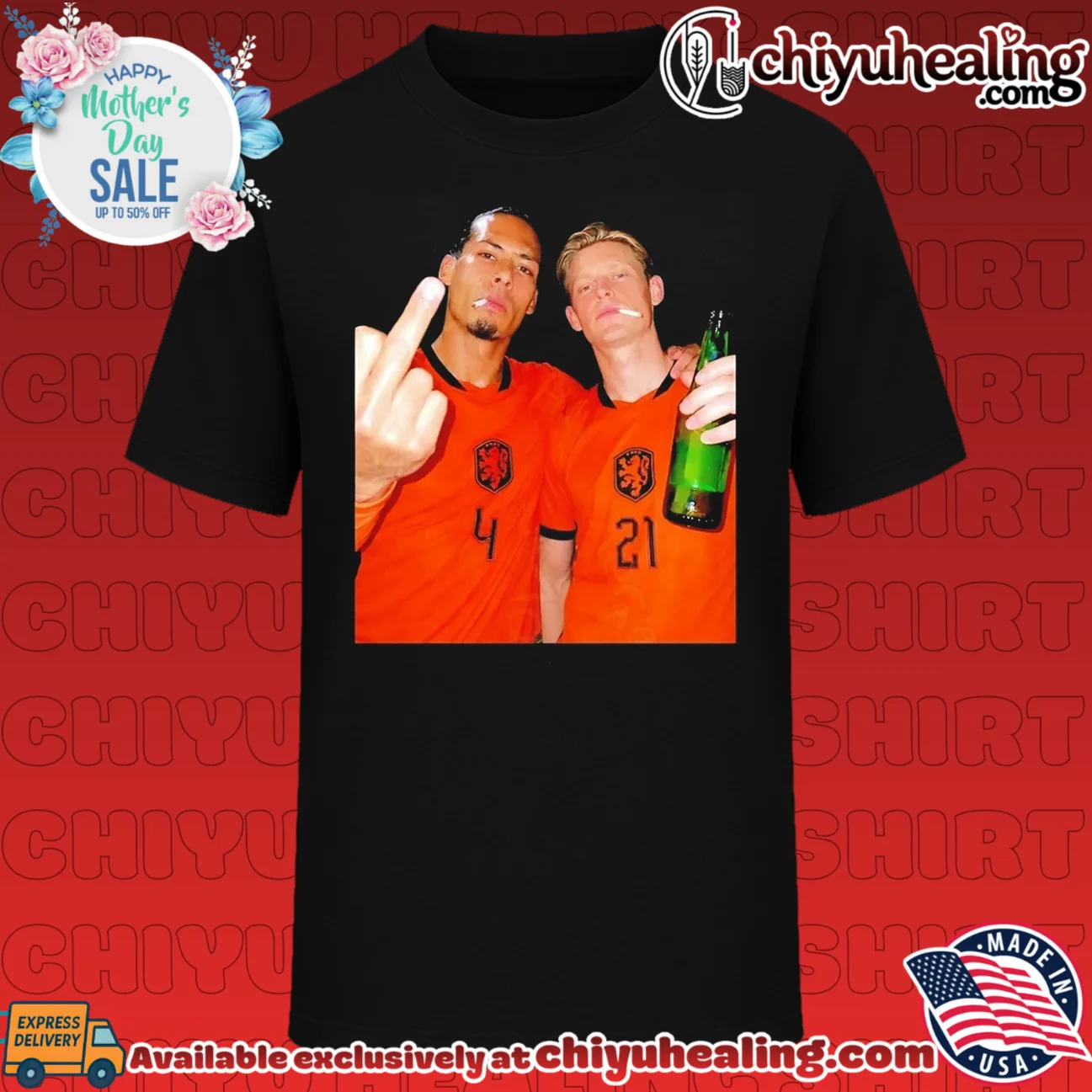 Virgil van Dijk and Frenkie de Jong Netherlands National Team middle finger shirt & hoodie
