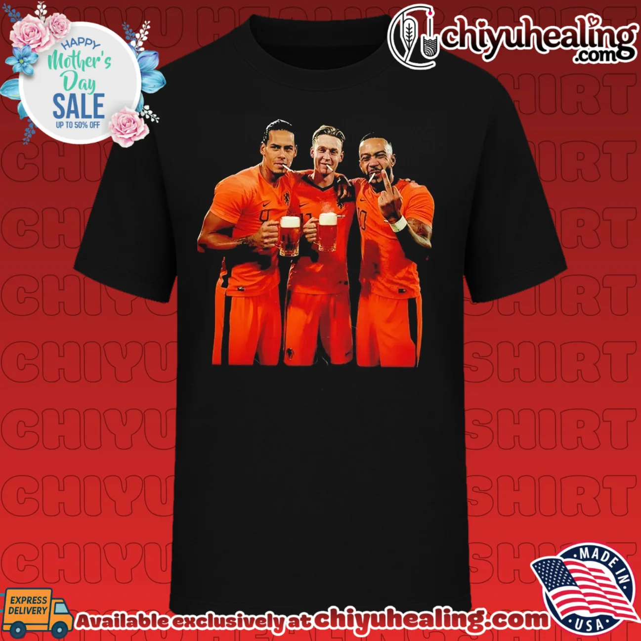 Virgil van Dijk Frenkie de Jong and Memphis Depay Netherlands National Team shirt & hoodie