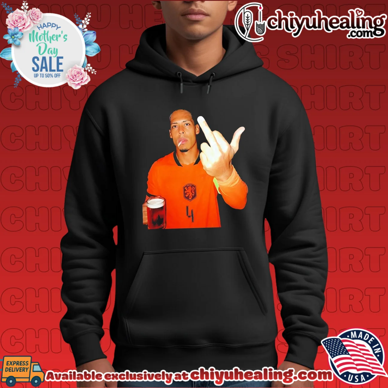 Virgil Van Dijk Netherlands National Football Team middle finger shirt & hoodie Virgil Van Dijk Netherlands National Football Team middle finger shirt & hoodie