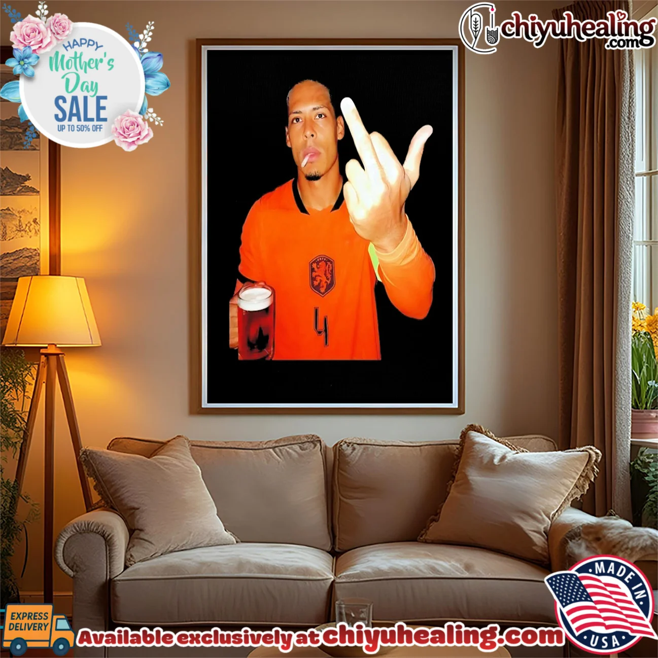 Virgil Van Dijk Netherlands National Football Team middle finger shirt & hoodie Virgil Van Dijk Netherlands National Football Team middle finger