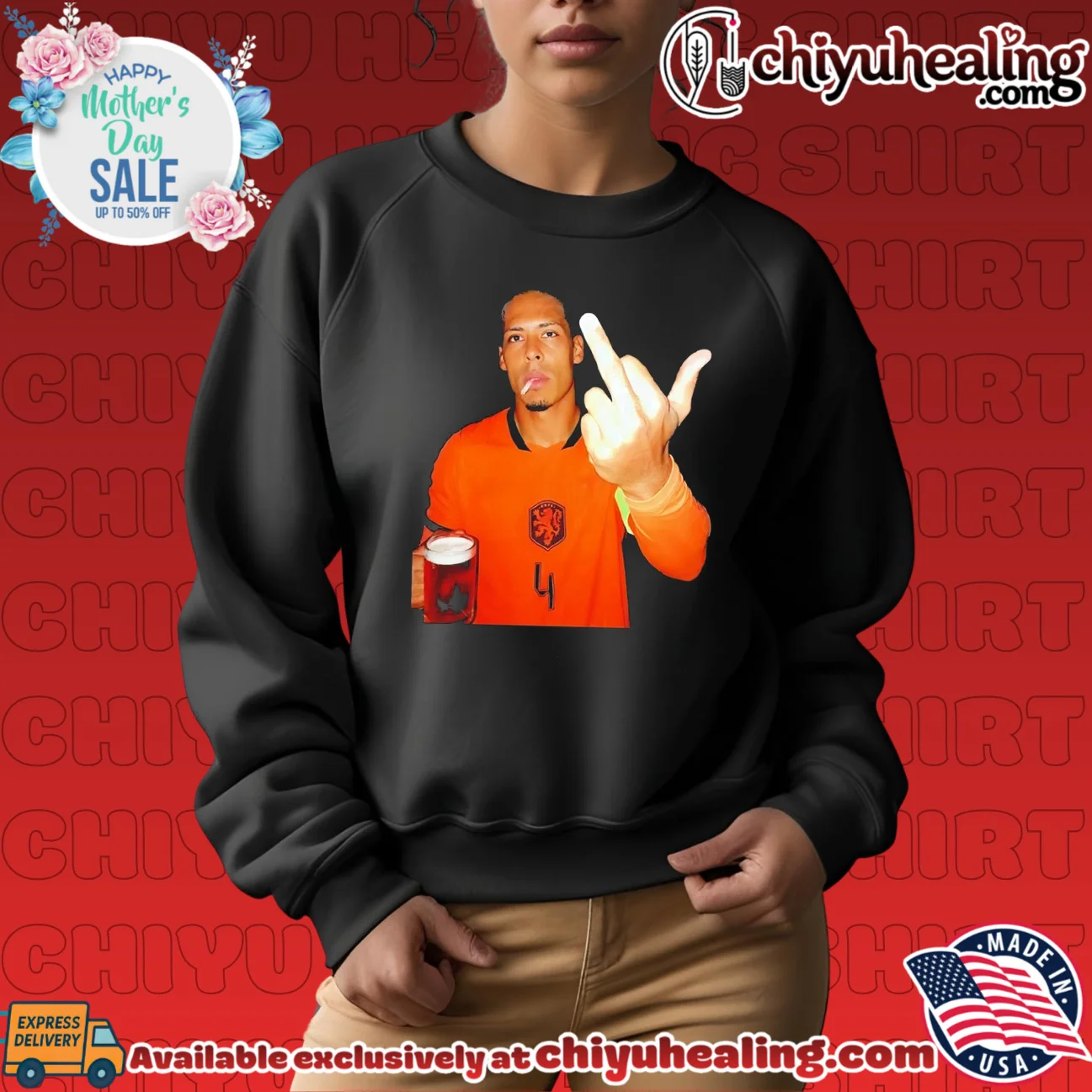 Virgil Van Dijk Netherlands National Football Team middle finger shirt & hoodie Virgil Van Dijk Netherlands National Football Team middle finger