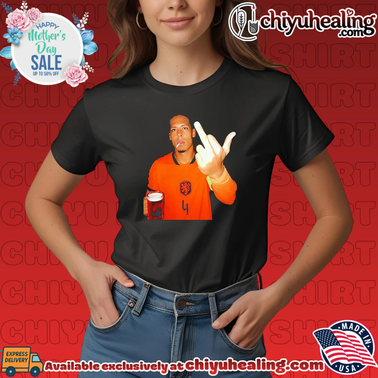 Virgil Van Dijk Netherlands National Football Team middle finger shirt & hoodie Virgil Van Dijk Netherlands National Football Team middle finger