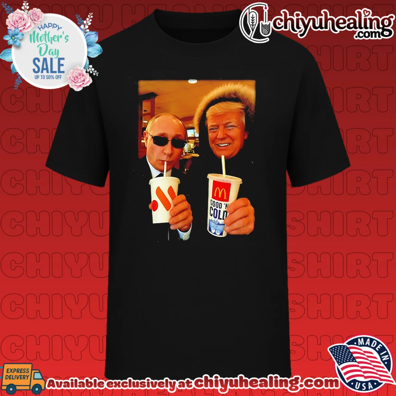 Vladimir Putin and Donald Trump eating fast food funny shirt & hoodie