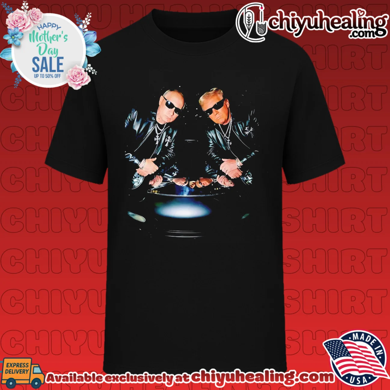 Vladimir Putin and Donald Trump gangster portrait shirt & hoodie
