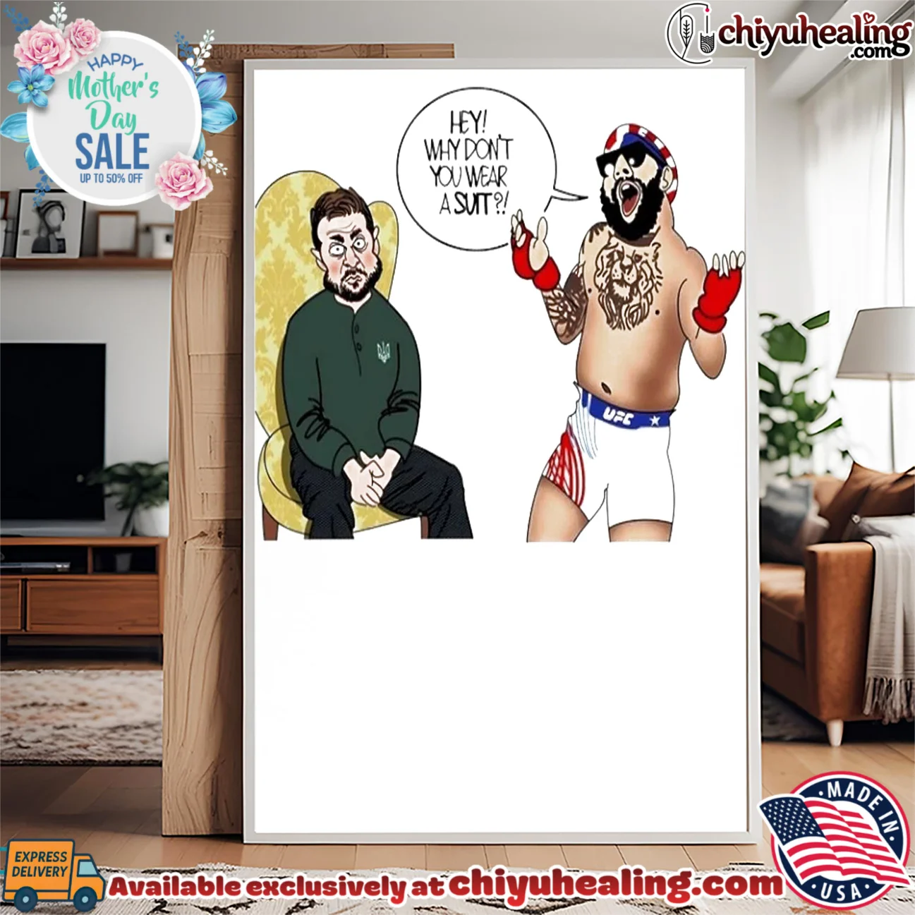 Volodymyr Zelenskyy and Colby Covington Why Don't You Wear a Suit Political Cartoon shirt & hoodie Volodymyr Zelenskyy and Colby Covington Why Don't You Wear a Suit Political Cartoon