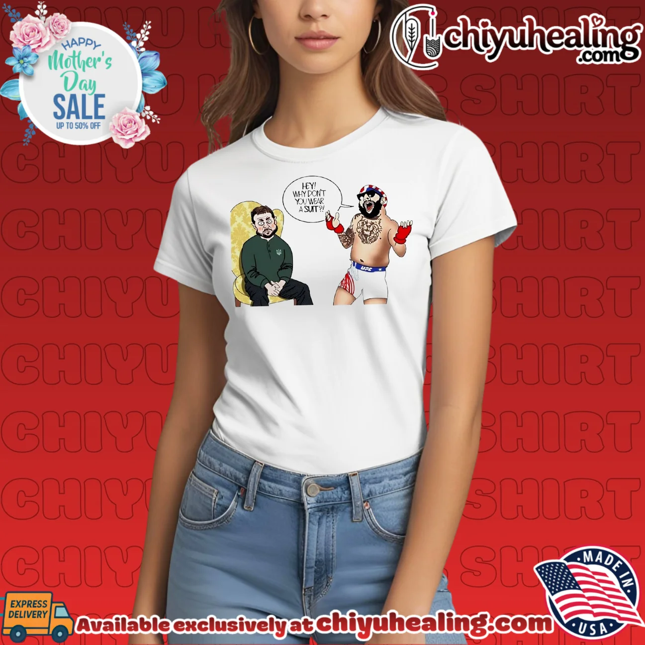 Volodymyr Zelenskyy and Colby Covington Why Don't You Wear a Suit Political Cartoon shirt & hoodie Volodymyr Zelenskyy and Colby Covington Why Don't You Wear a Suit Political Cartoon