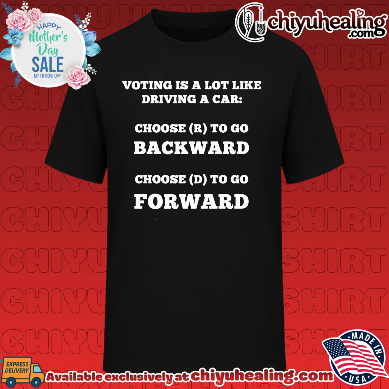 Voting is a lot like driving a car choose R to go backward choose D to go forward