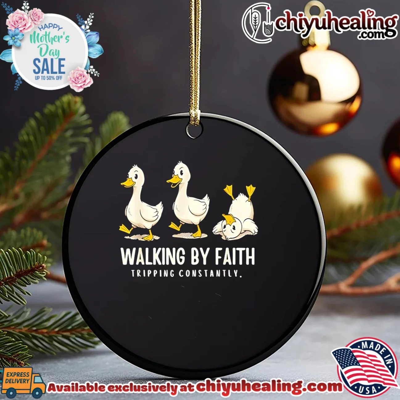 Walking by faith tripping constantly cartoon duck bespoke shirt & hoodie | 2026 Edition Drop Walking by faith tripping constantly cartoon duck