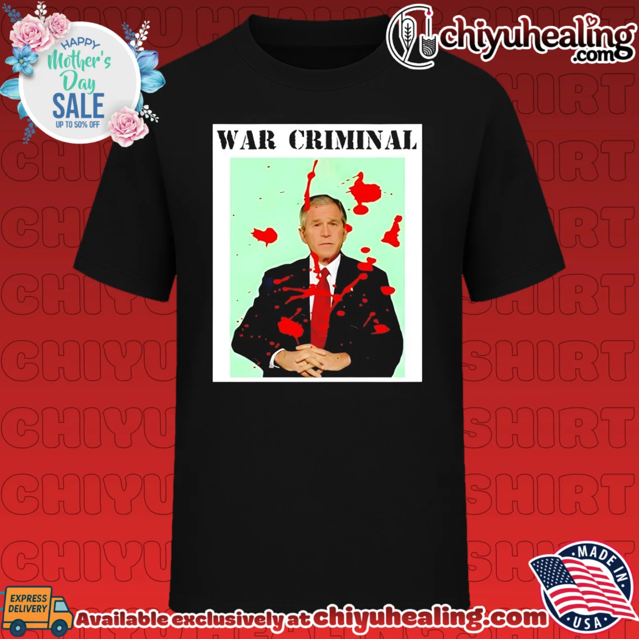 War Criminal George W Bush Political Satire