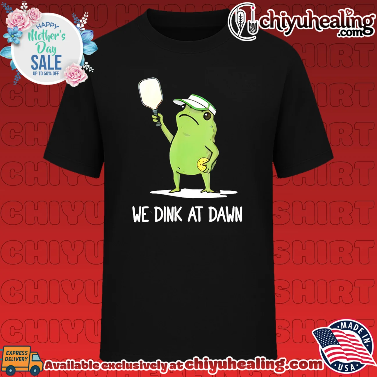We dink at dawn pickle ball frog meme shirt
