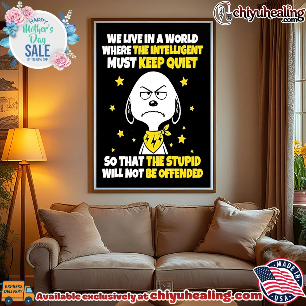 We live in a world where the intelligent must keep quiet so that the stupid will not be offended Snoopy shirt & hoodie We live in a world where the intelligent must keep quiet so that the stupid will not be offended Snoopy