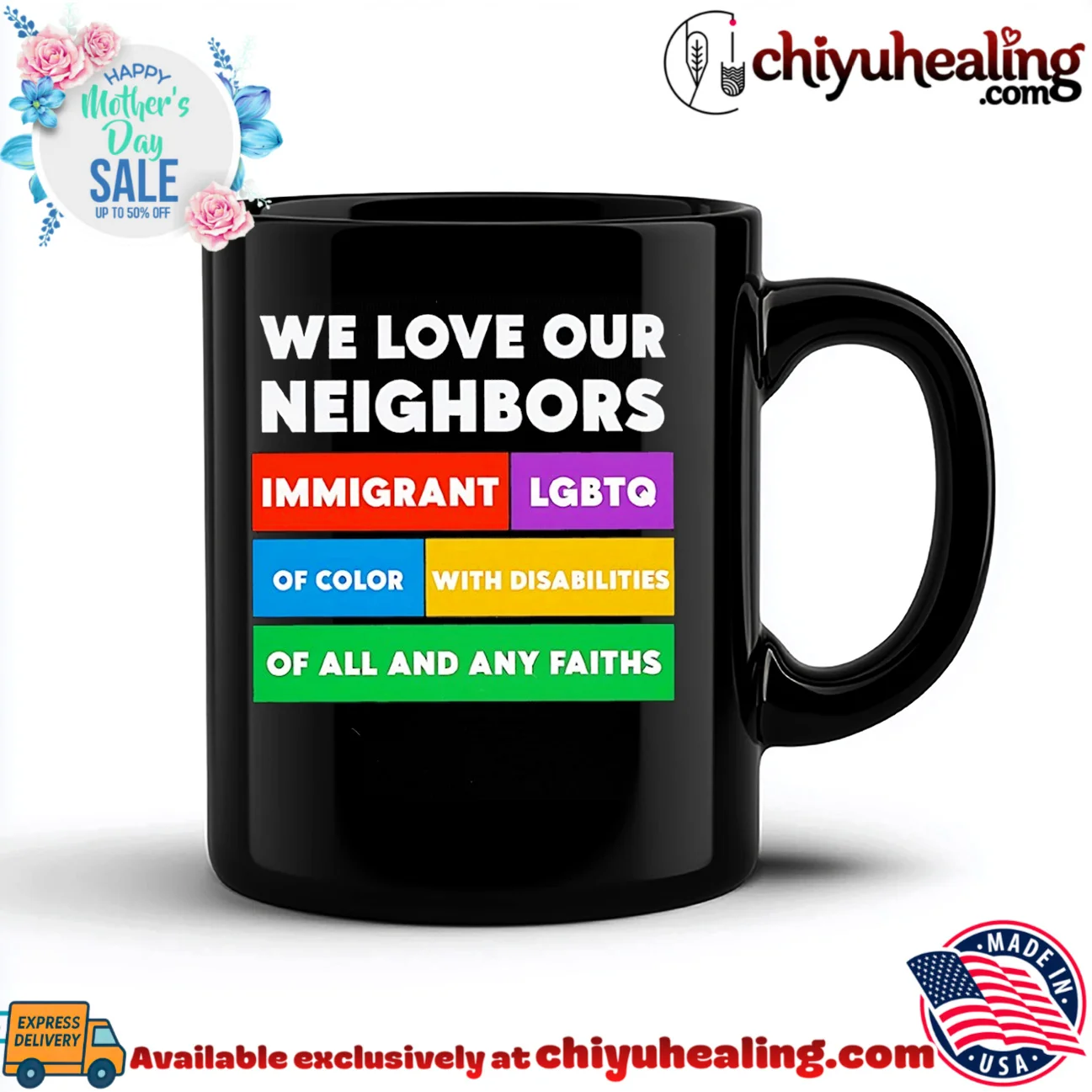 We love our neighbors immigrant LGBTO of color with disabilities of all and any faiths hype shirt & hoodie | 2026 Edition Drop We love our neighbors immigrant LGBTO of color with disabilities of all and any faiths