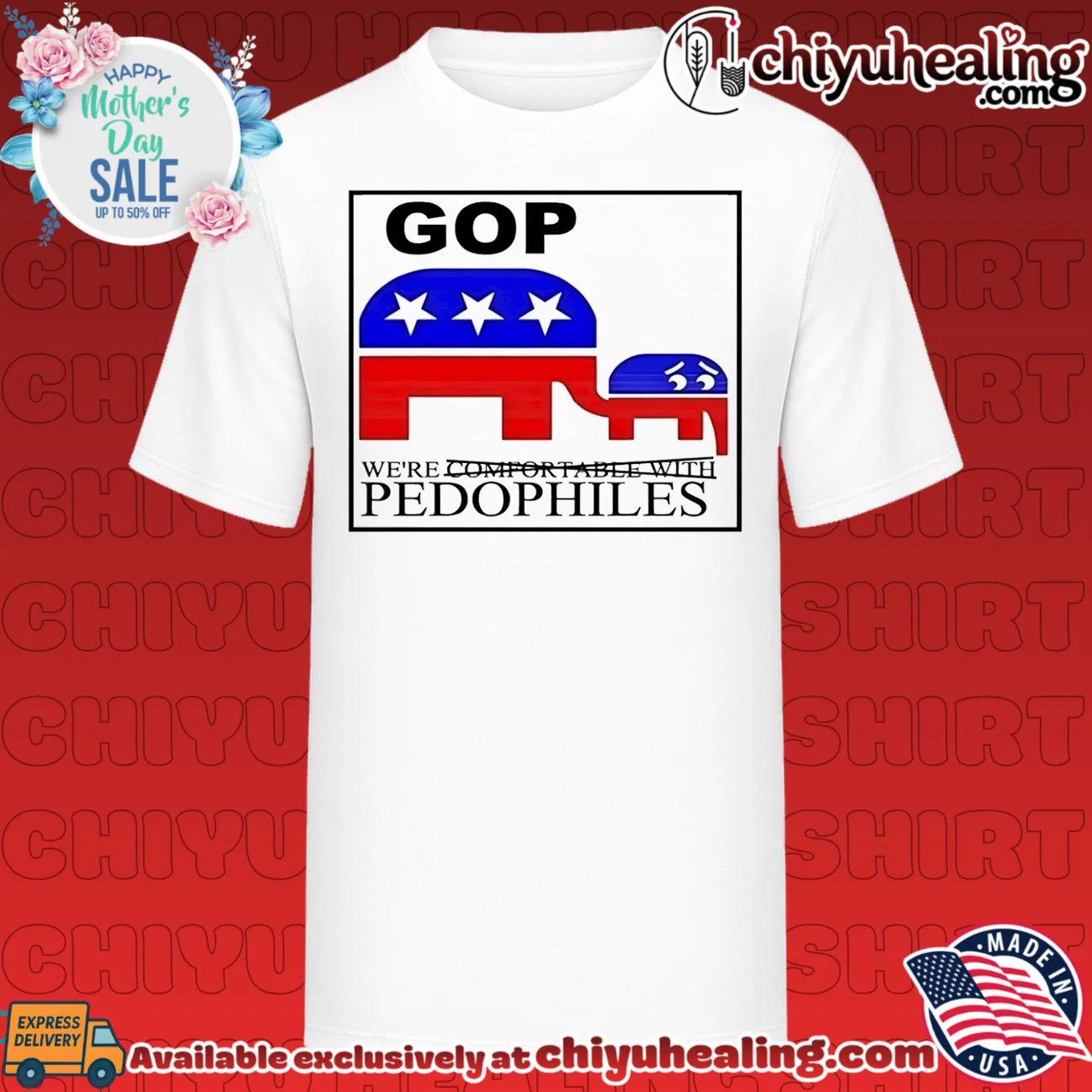 We're not comfortable with pedophiles GOP Republican Party logo shirt & hoodie