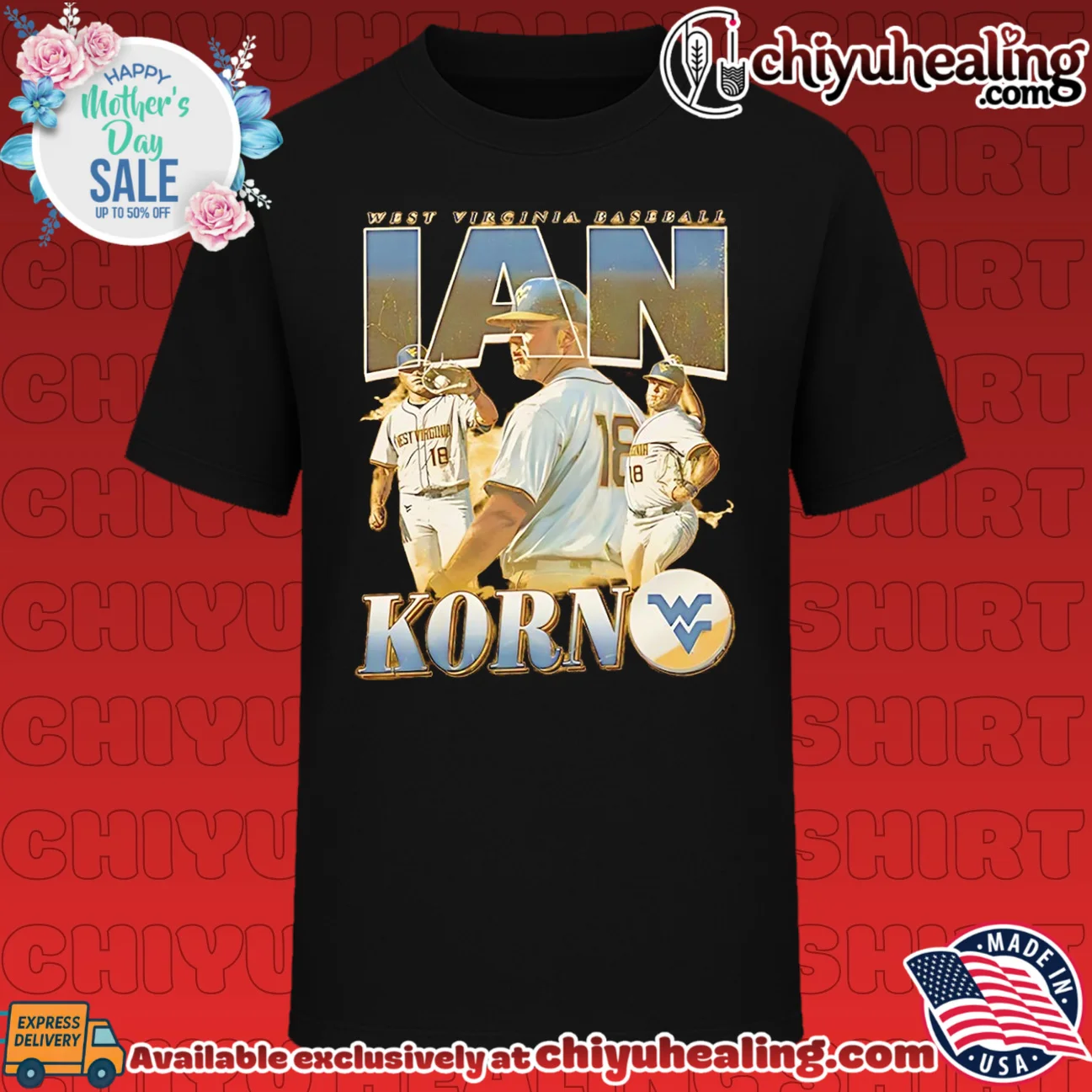 West Virginia baseball Ian Korn vintage