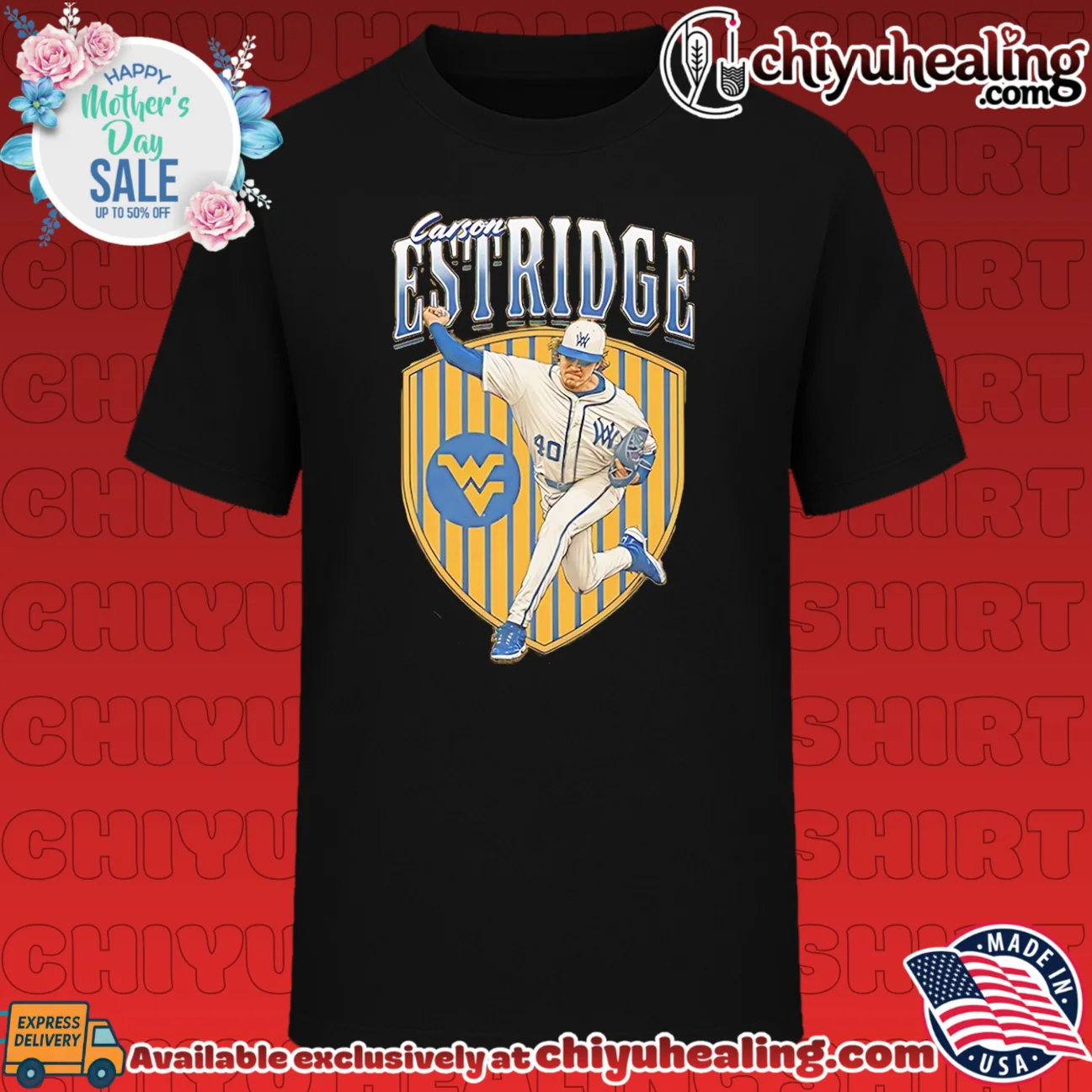 West Virginia Carson Estridge running pose illustration