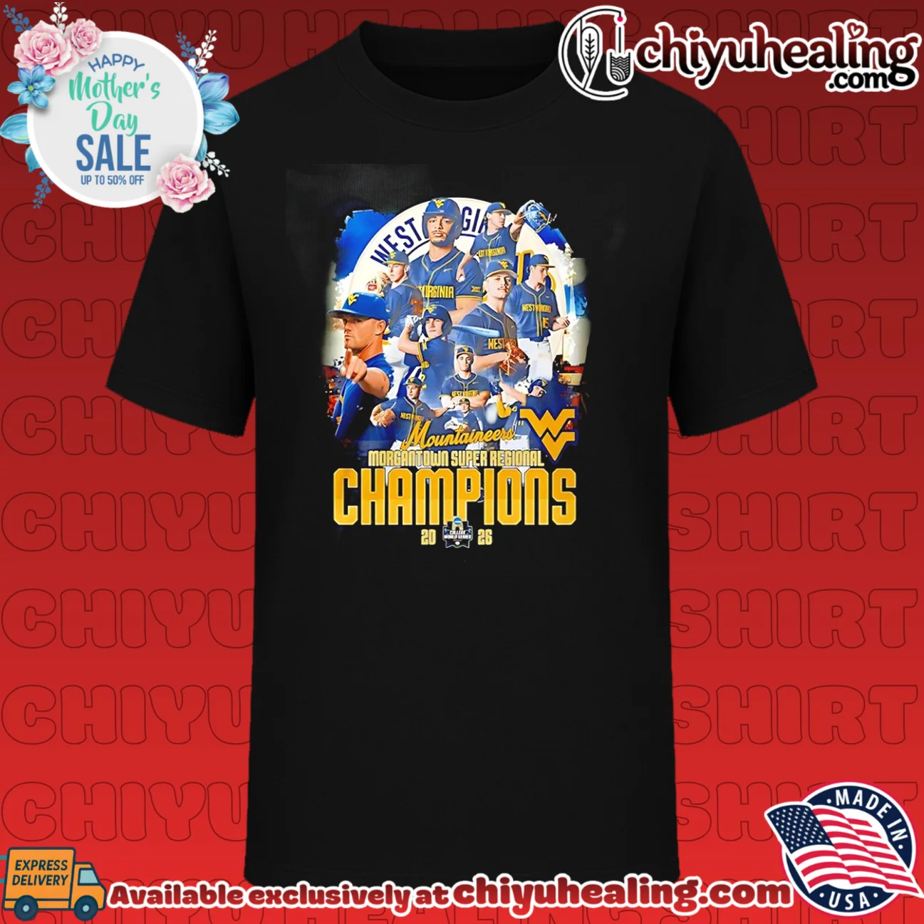 West Virginia Mountaineers 2026 Baseball Championship team collage