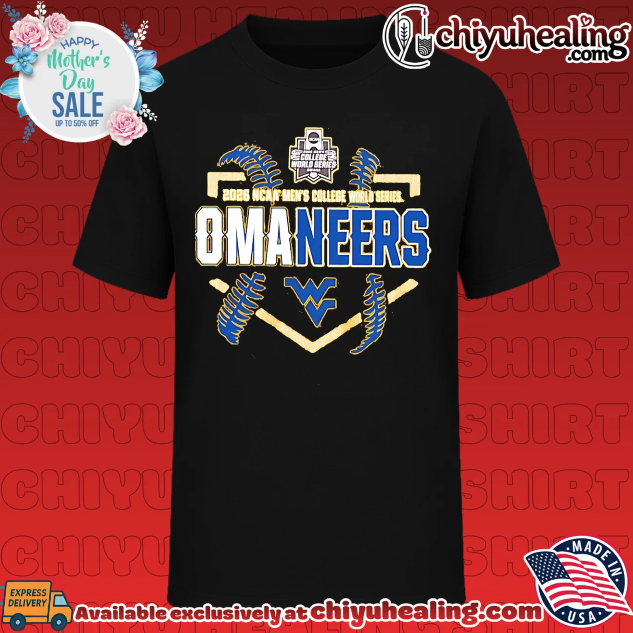 West Virginia Mountaineers 2026 College World Series Omaneers Base Bound shirt