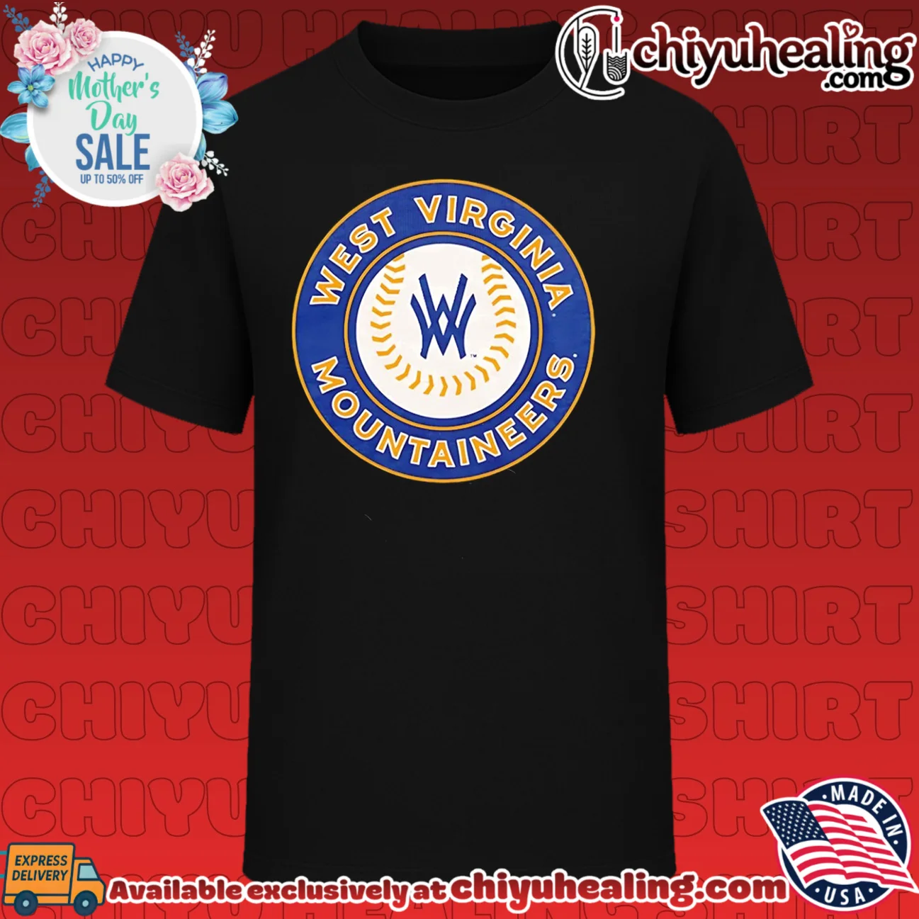 West Virginia Mountaineers Baseball logo vintage
