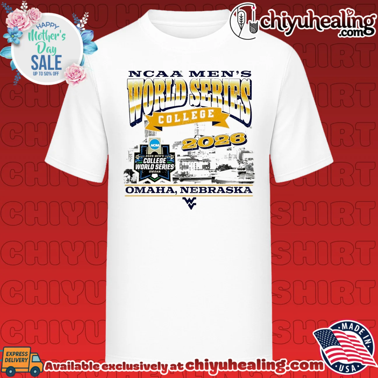 West Virginia Mountaineers Baseball Morgantown Regional 2026 skyline shirt