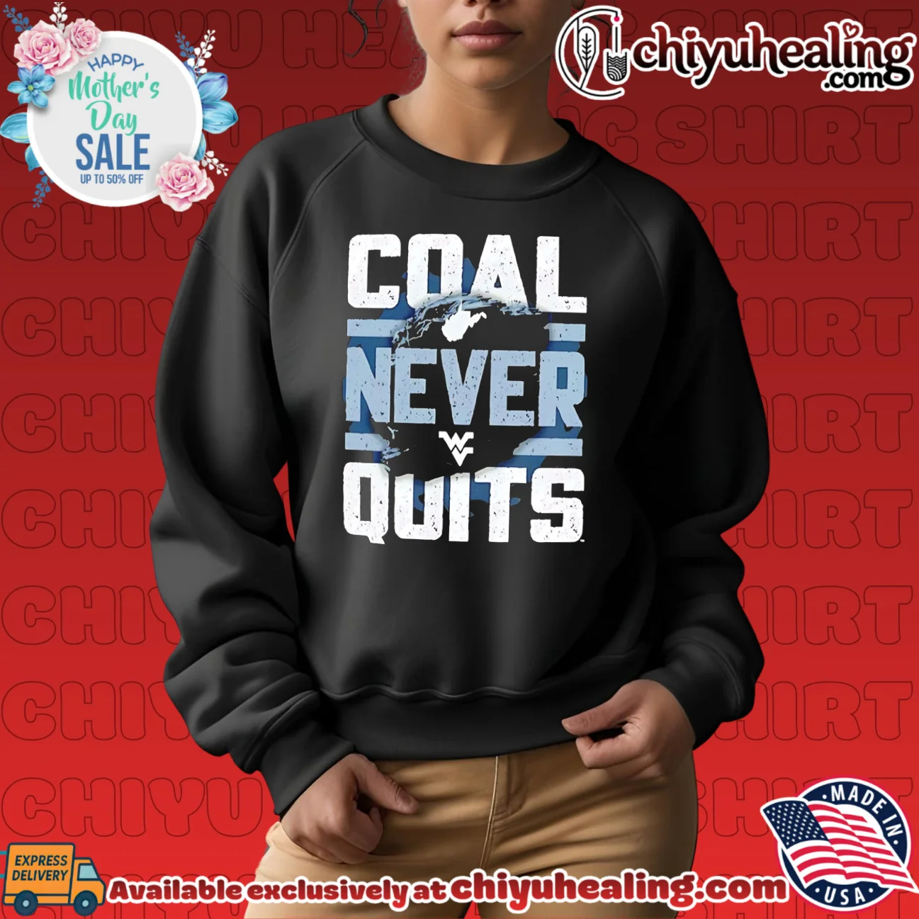 West Virginia Mountaineers Coal Never Quits shirt elite shirt & hoodie | Exclusive Fan Gear West Virginia Mountaineers Coal Never Quits shirt