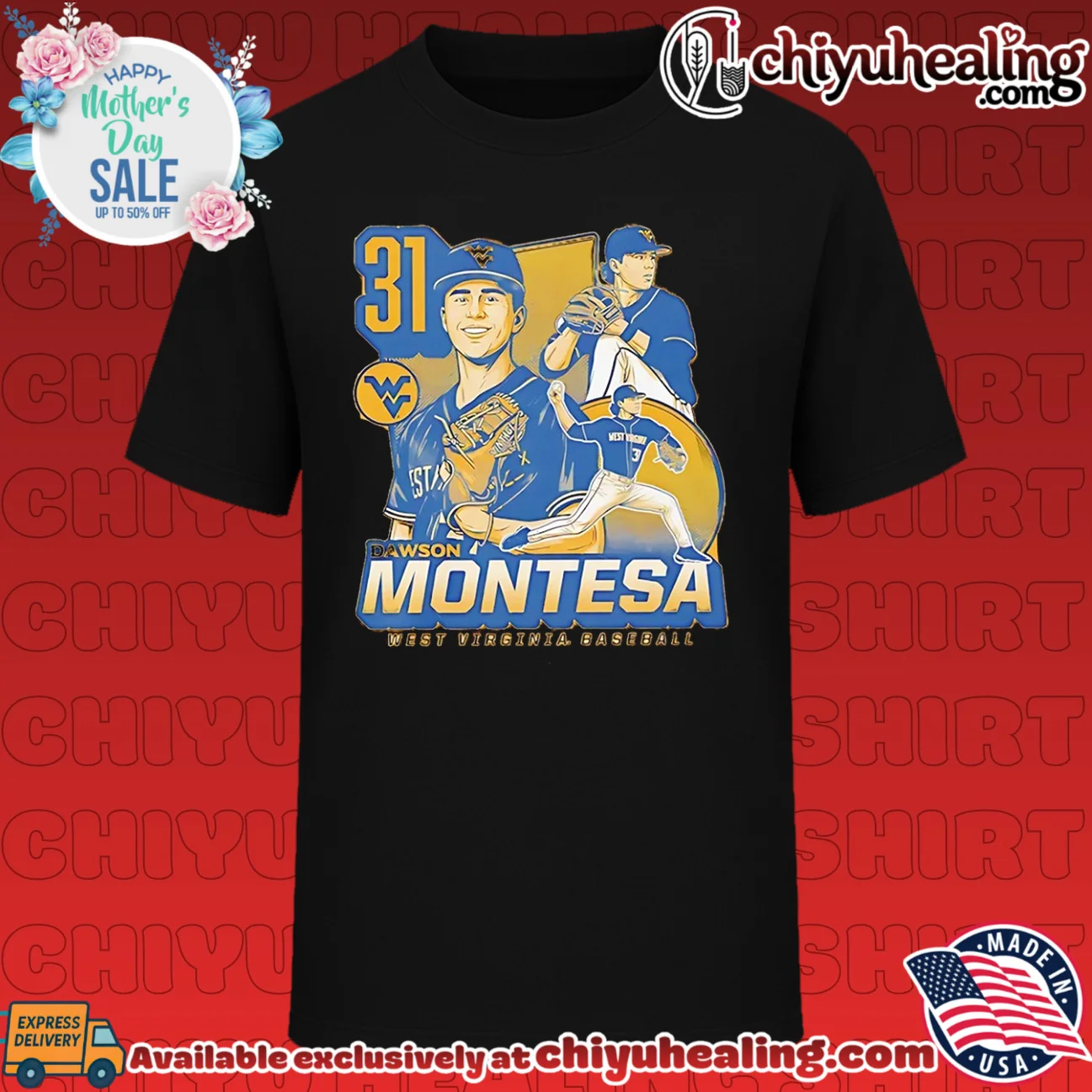 West Virginia Mountaineers Dawson Montesa number 31 vintage