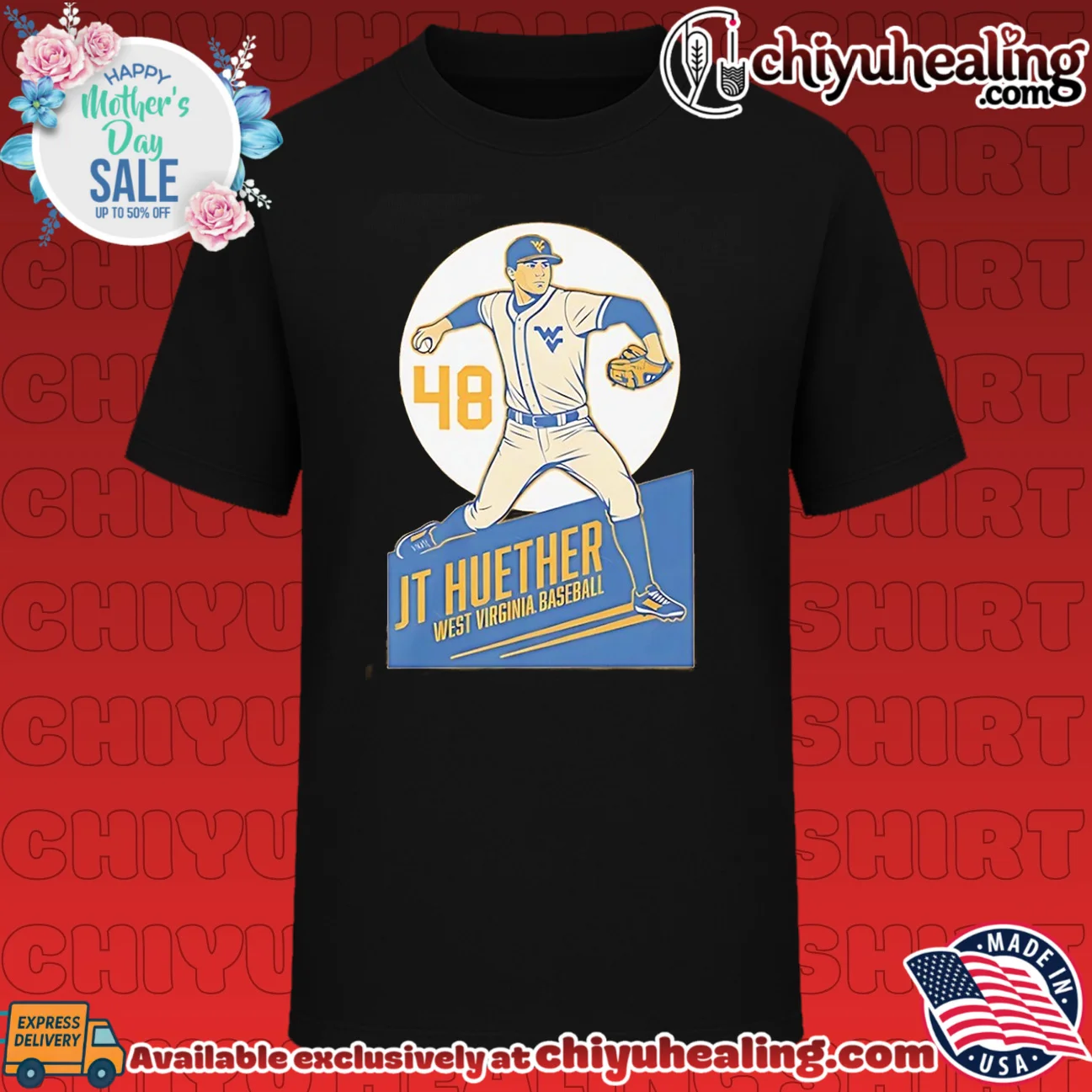 West Virginia Mountaineers Jt Huether number 48