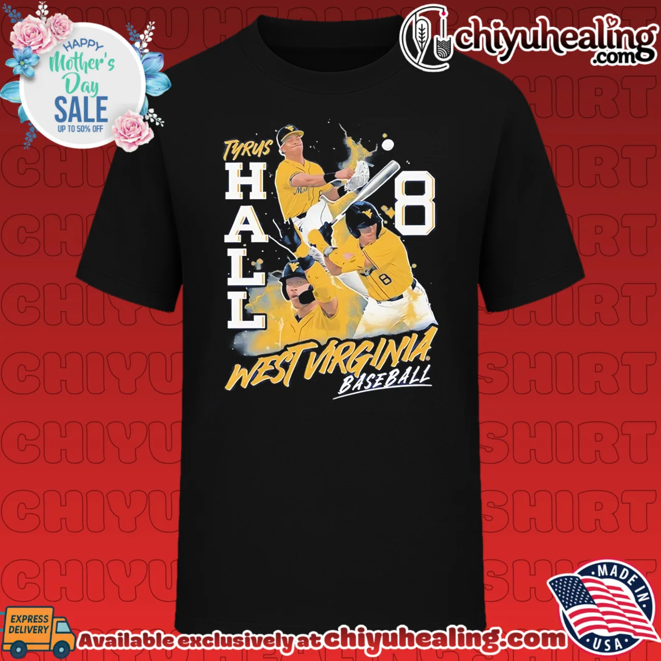 West Virginia Mountaineers Tyrus Hall number 8 vintage shirt & hoodie
