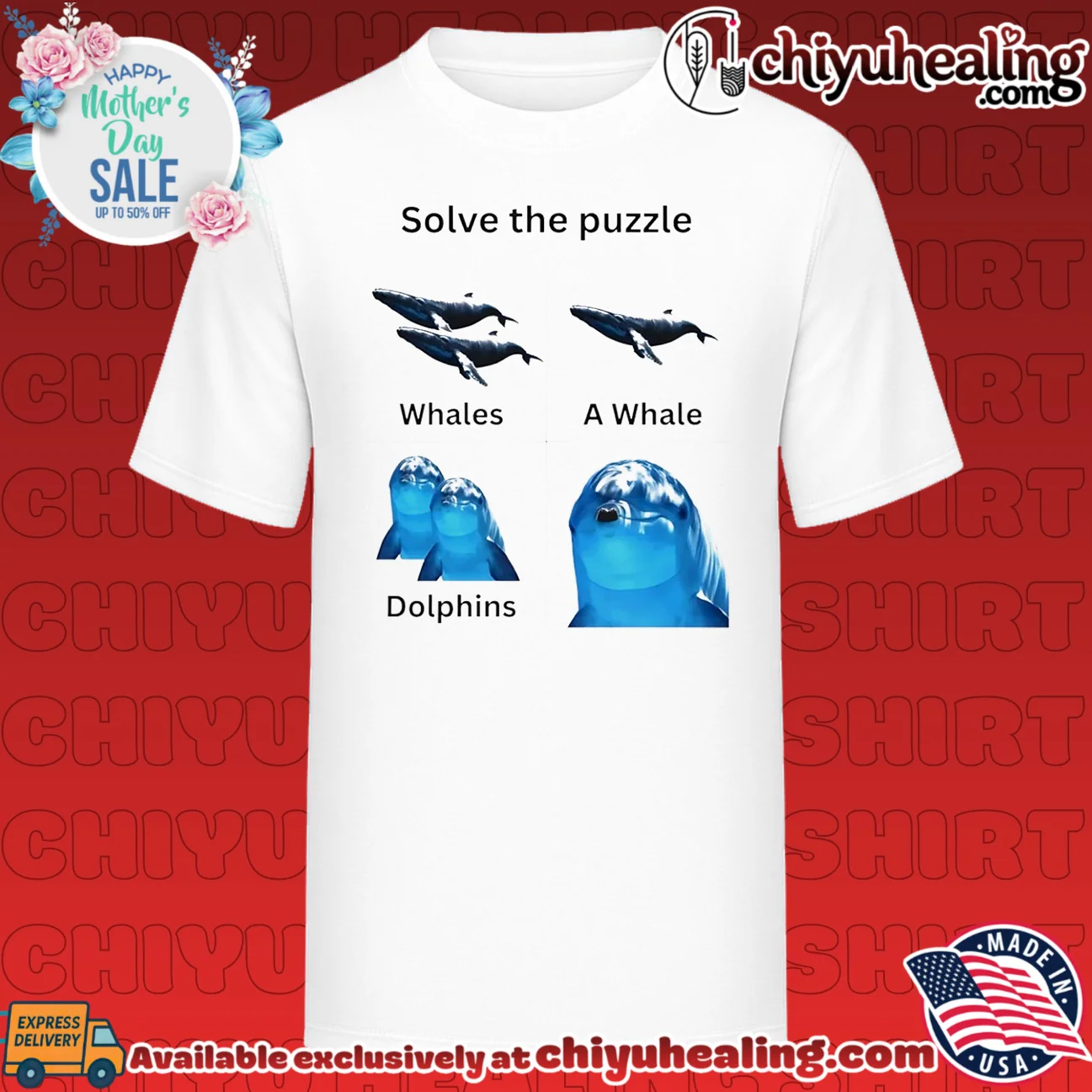Whale Puzzle Dolphin A Dolphin wordplay shirt & hoodie