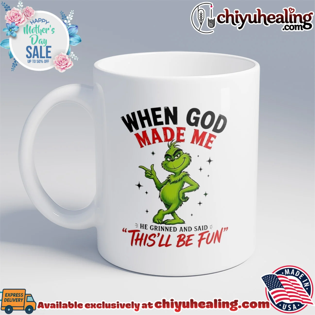 When God made me he grinned and said this'll be fun Grinch statement shirt & hoodie | Exclusive Fan Gear When God made me he grinned and said this'll be fun Grinch