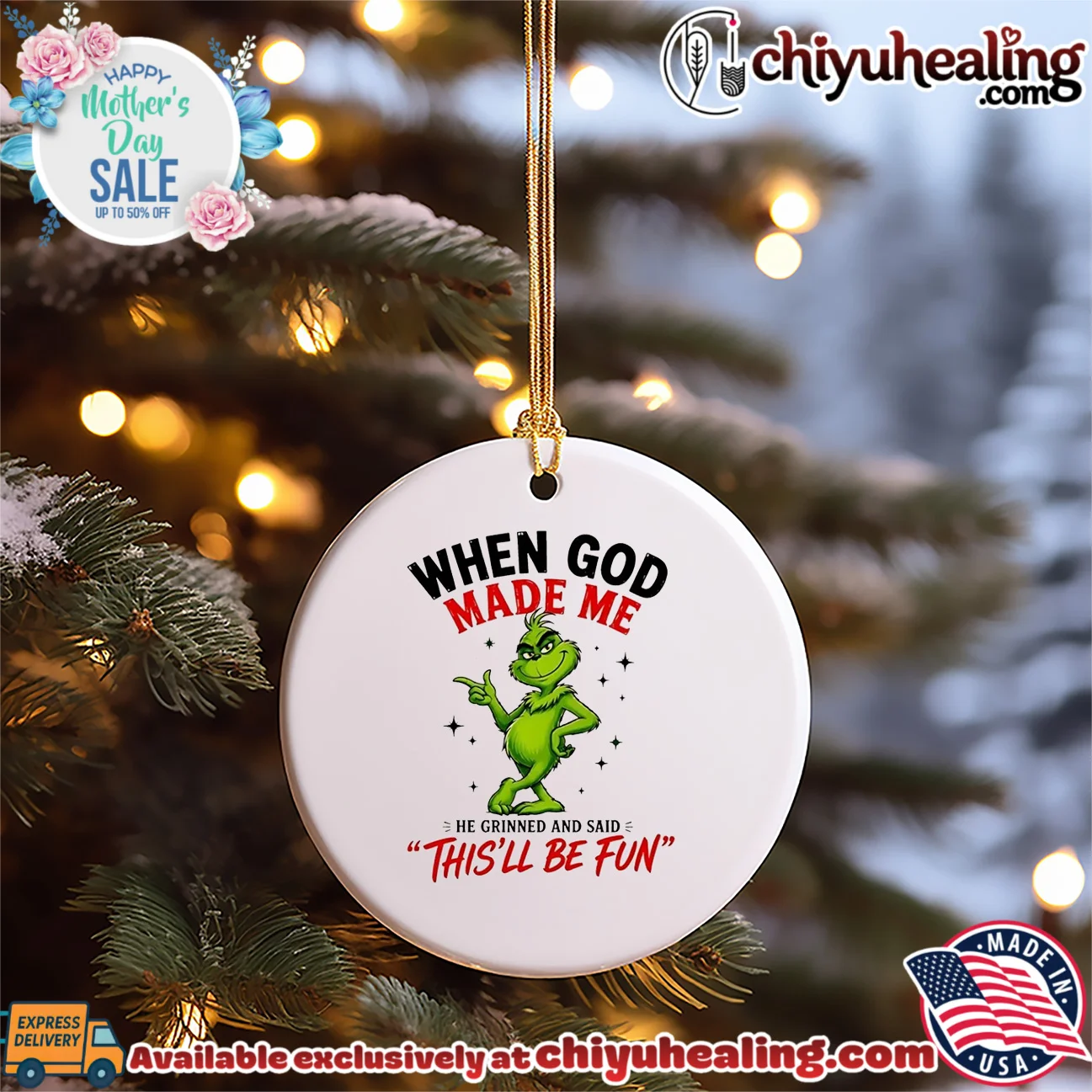 When God made me he grinned and said this'll be fun Grinch statement shirt & hoodie | Exclusive Fan Gear When God made me he grinned and said this'll be fun Grinch