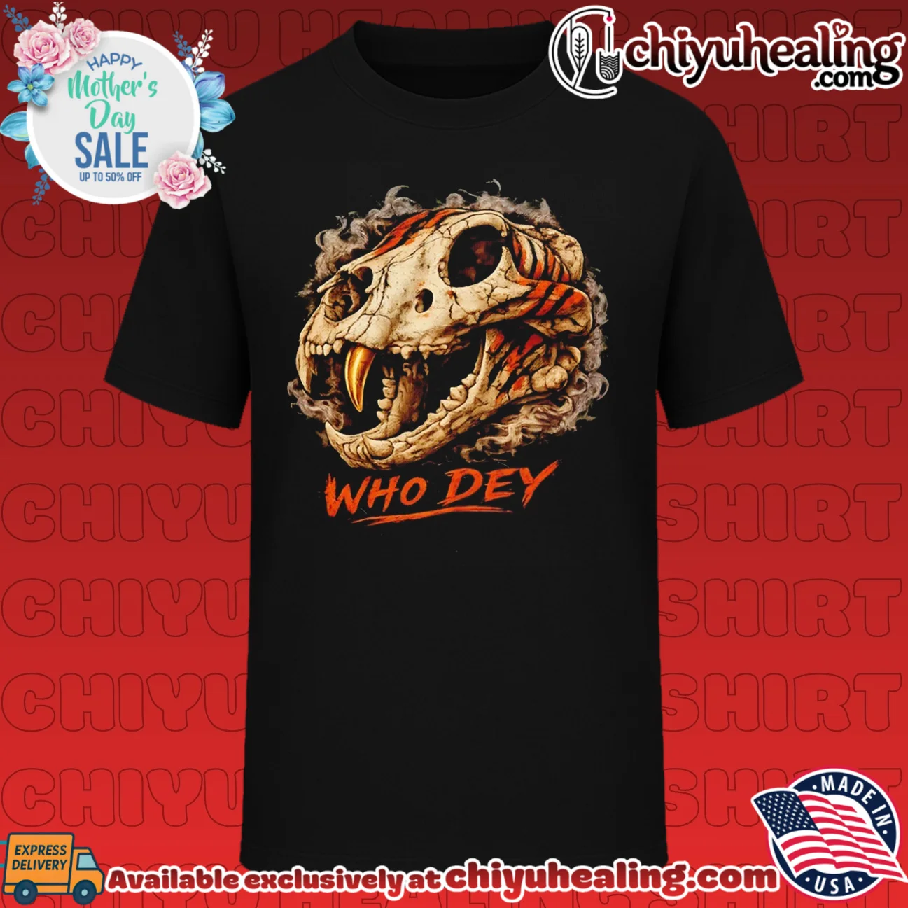 Who Dey Cincinnati Bengals Tiger Skull NFL