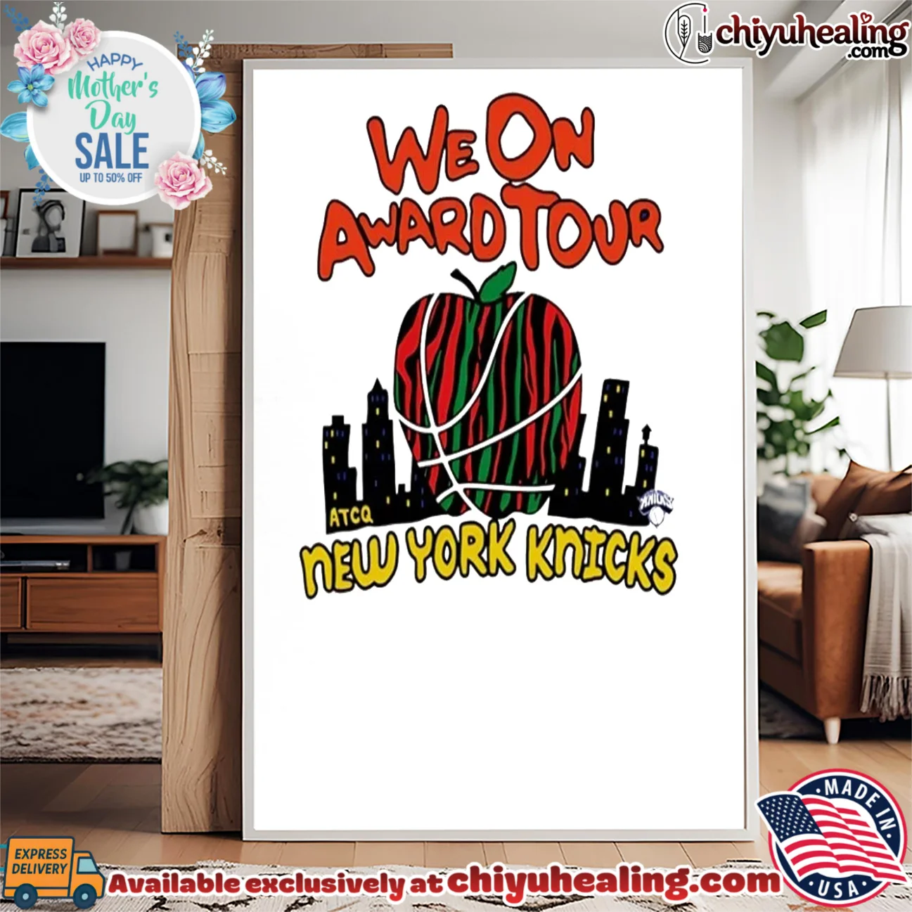 Whoopi Goldberg Wearing New York Knicks x A Tribe Called Quest Blue We On Award Tour prime shirt & hoodie | IP Merchandise Whoopi Goldberg Wearing New York Knicks x A Tribe Called Quest Blue We On Award Tour