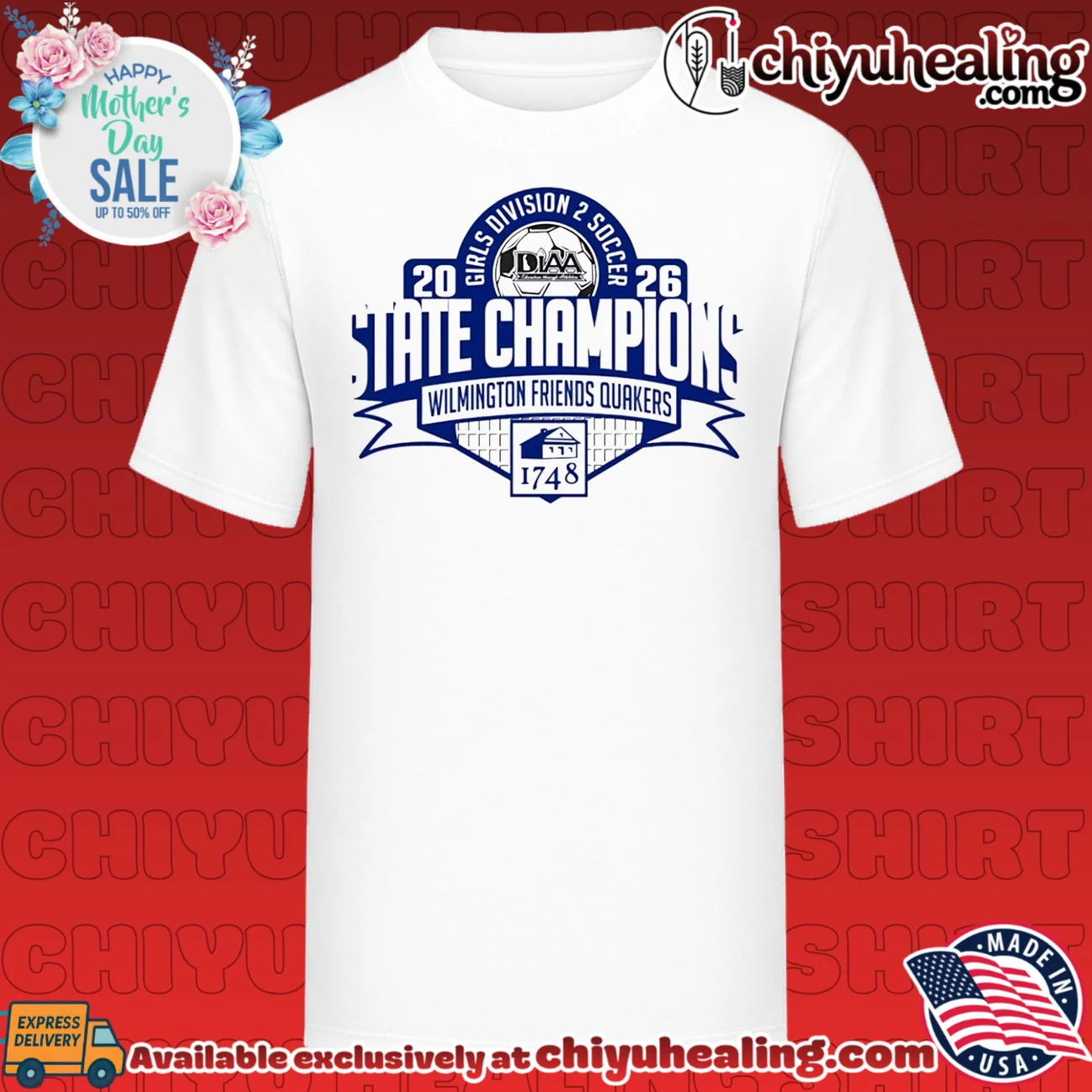 Wilmington Friends Quakers 2026 DIAA Girls Division 2 Soccer Champions shirt