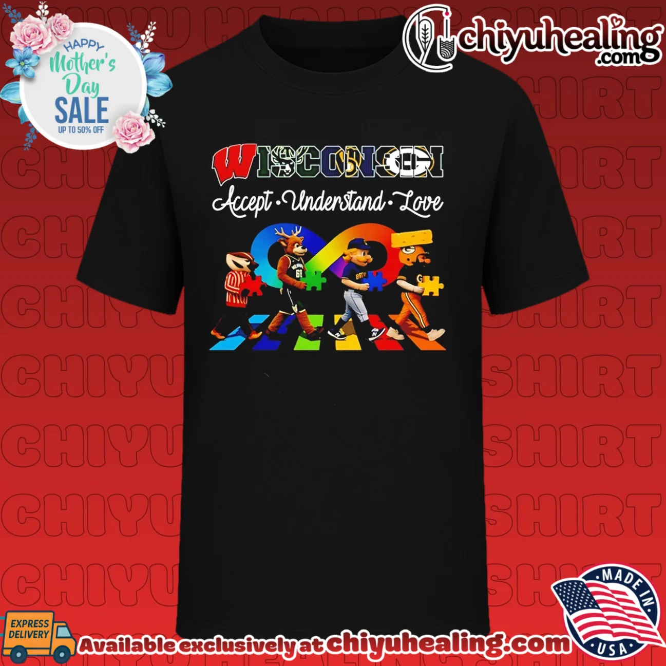 Wisconsin Accept Understand Love Badgers Bucks Brewers Packers shirt & hoodie