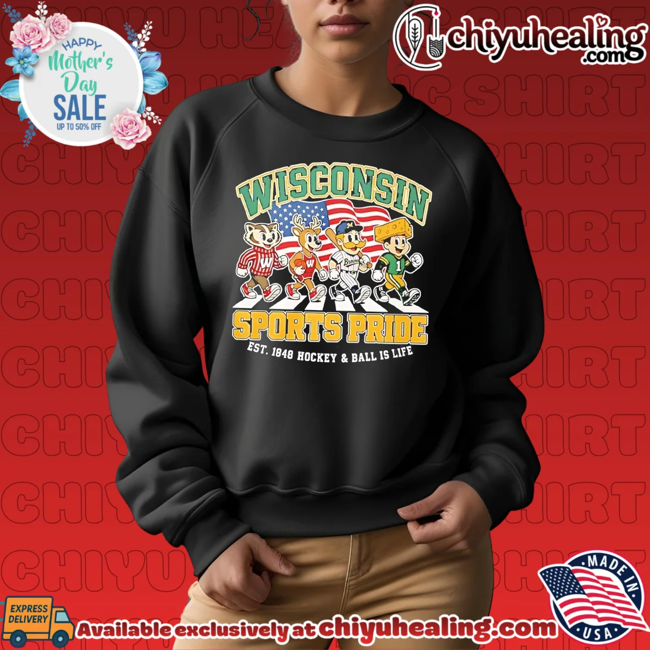 Wisconsin Sports Pride est 1848 Hockey and Ball is life mascot Abbey Road shirt & hoodie Wisconsin Sports Pride est 1848 Hockey and Ball is life mascot Abbey Road shirt & hoodie