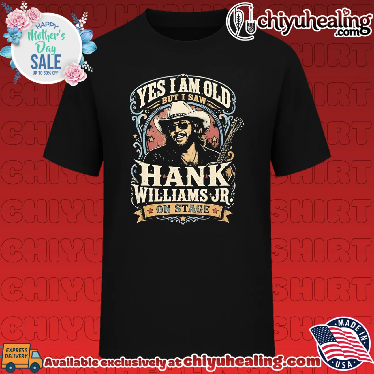Yes I am old but I saw Hank Williams Jr on stage portrait vintage
