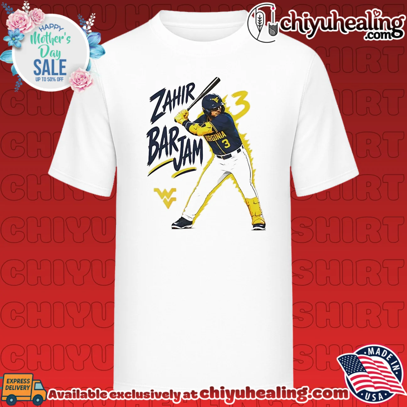 Zahir Barjam West Virginia Mountaineers Baseball player collage