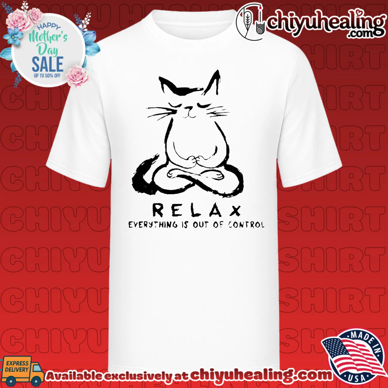 Zen Meditate Cat Relax Everything Is Out of Control shirt & hoodie