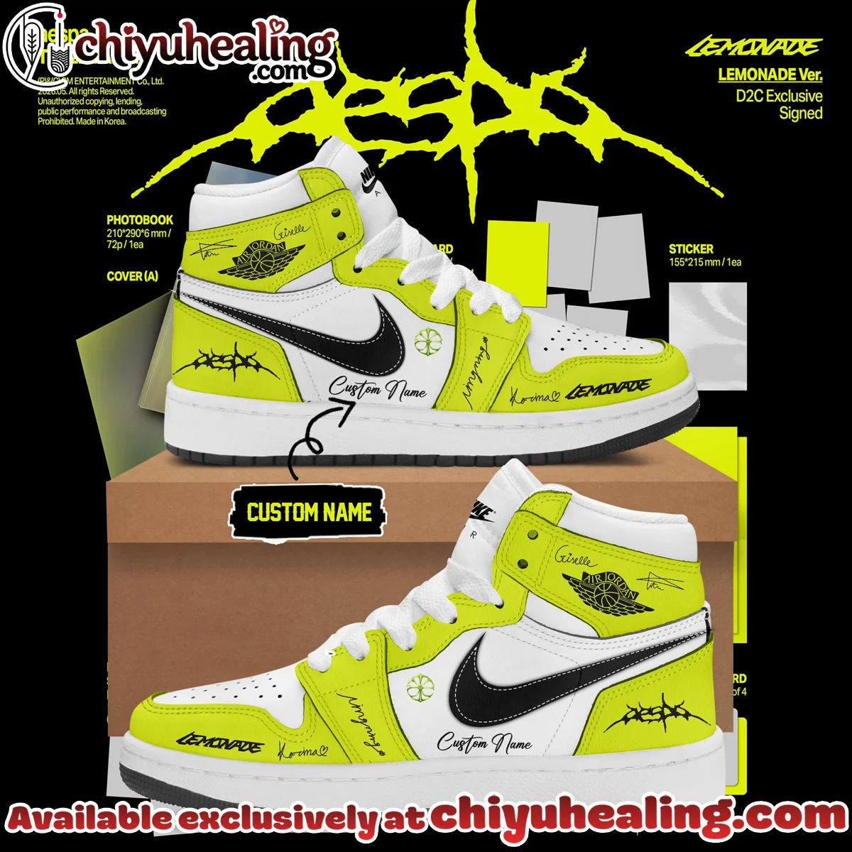 aespa LEMONADE Custom Air Force 1 & Jordan 1 Shoes (Style 14)