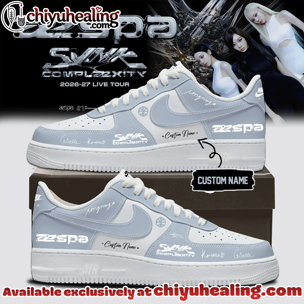 aespa LIVE TOUR SYNK COMPLæXITY Custom Air Force 1 & Jordan 1 Shoes (Design 17)