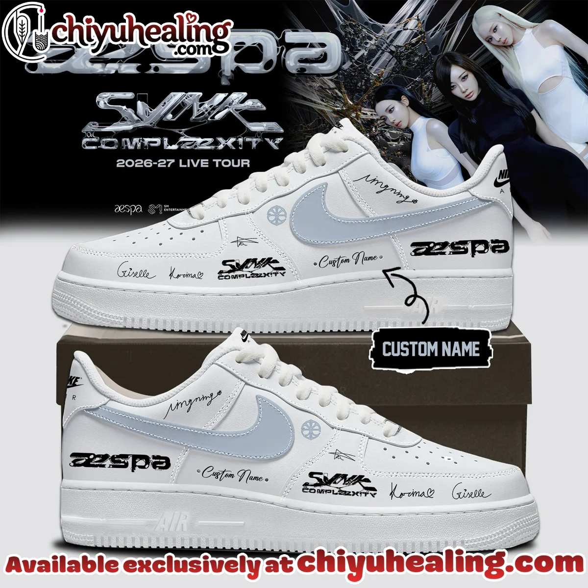 aespa LIVE TOUR SYNK COMPLæXITY Custom Air Force 1 & Jordan 1 Shoes (Release 20)