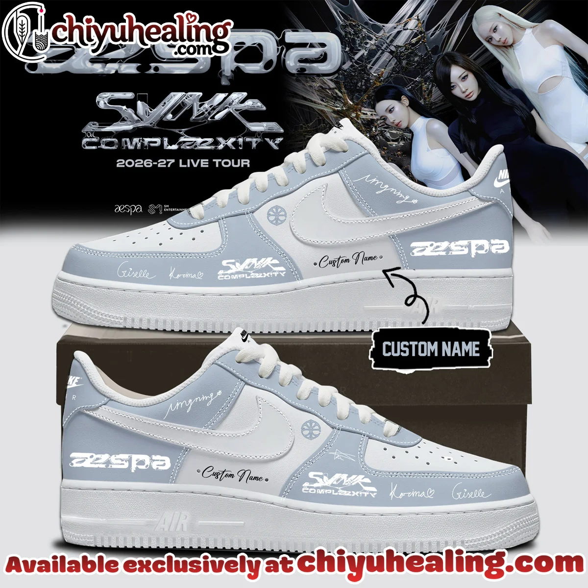 aespa LIVE TOUR SYNK COMPLæXITY Custom Air Force 1 & Jordan 1 Shoes (Style 15)