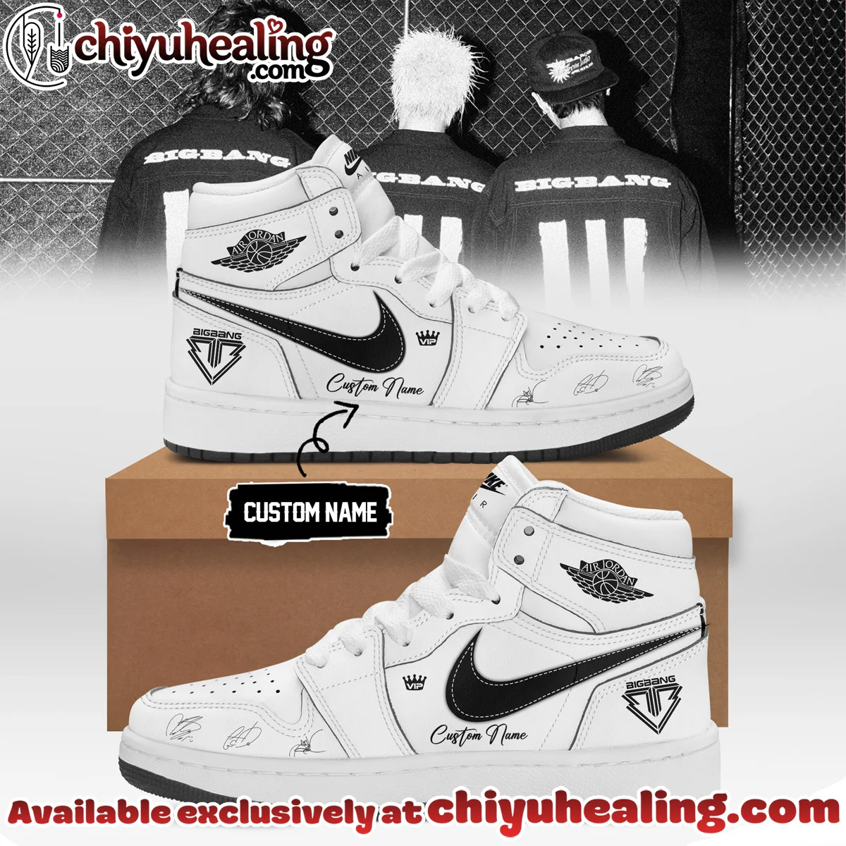 Big Bang x Air Force 1 x Air Jordan 1 Custom Air Force 1 & Jordan 1 Shoes (Design 15)