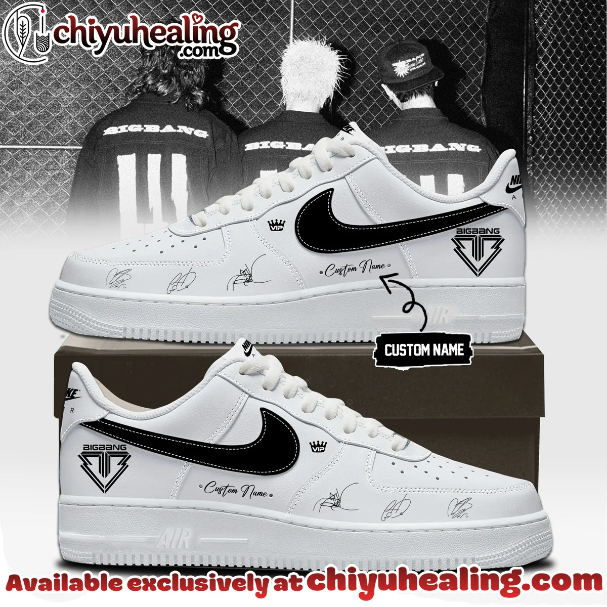 Big Bang x Air Force 1 x Air Jordan 1 Custom Air Force 1 & Jordan 1 Shoes (Design 16)