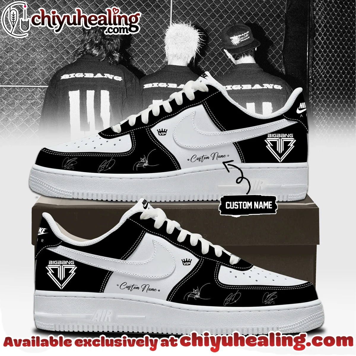 Big Bang x Air Force 1 x Air Jordan 1 Custom Air Force 1 & Jordan 1 Shoes (Style 14)