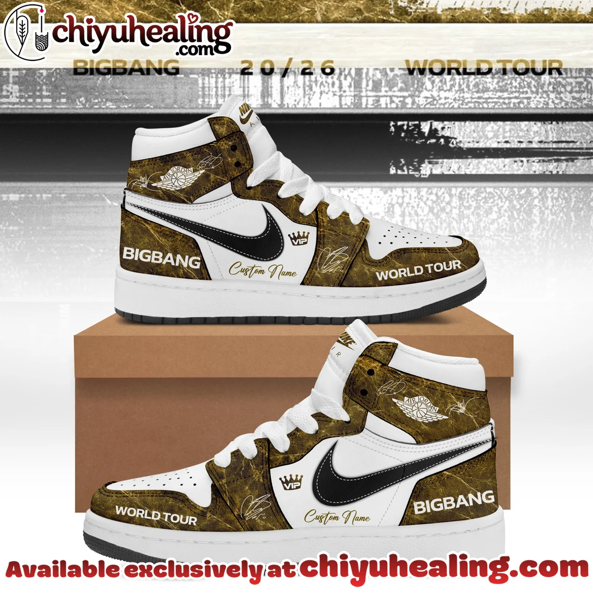Big Bang x Air Force 1 x Air Jordan 1 Custom Air Force 1 & Jordan 1 Shoes (Style 6)